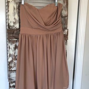 Tan strapless dress